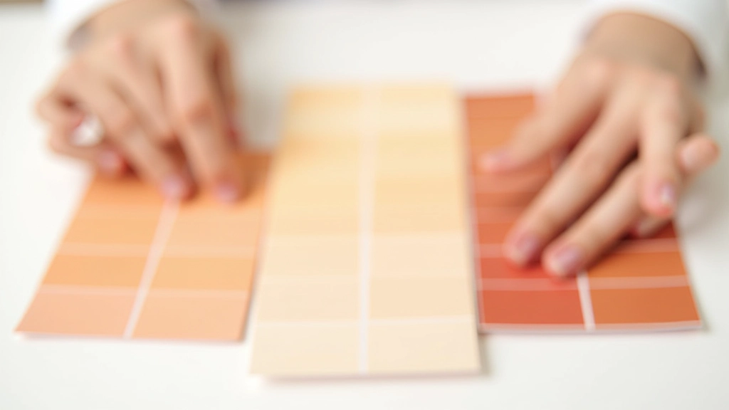 Tavola con campioni di colore caldo e freddo affiancati, palette di design professionale